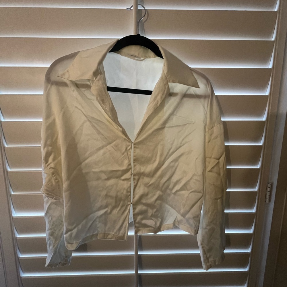 Silk Long Sleeved Pajama Shirt - XS